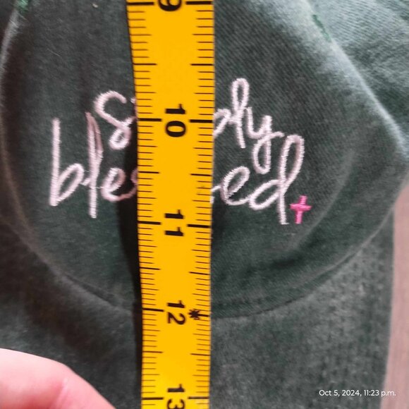 Simply blessed distressed‎ army green hat 100% cotton Adorable jesus - Picture 2 of 11